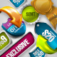 Lifetime Web Decors - Badge Sticker Arrow Ribbon