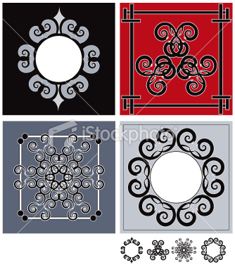 Orig gothic/asian style accents and borders. Icon series.