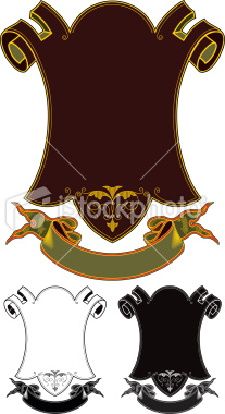 Vectorized Ornate Victorian Shield with Ribbon Design. Color as you wish. Several variations are included. Saved in EPS(ver8),EPS(cs2),AI(cs2),PDF,CorelDraw! vers. x3-8,JPG Here's more Designs!