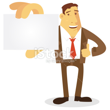 illustration of Business character showing business card