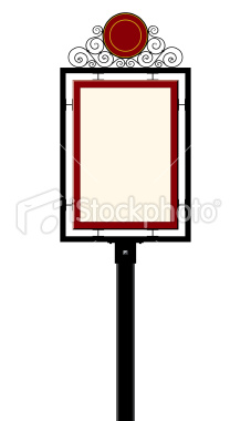 Vectorized Wrought Iron Sign & Post. Color as you wish! Saved in AI(CS2), EPS(CS2), JPG, PDF, CorelDraw!-ver8 & 13, EPS-Ver8 A similar illustration is available from my portfolio:
