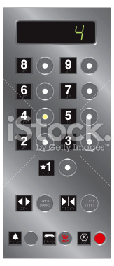 elevator panel with braille. four button is pressed Illustrator CS, Illustrator 8 EPS and large JPEG provided