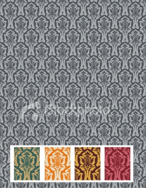 A seamless tiled Wallpaper Pattern offered in EPS, PDF,JPG & CorelDraw! ver13. Color as you wish! It's a Vector! Would make a great Wrapping Paper also.