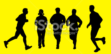 Joggers. Silhouette. Vector ppl & objects series.