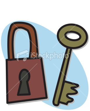 Illustration of a key and a lock for your slides, concepts. .EPS inside zip