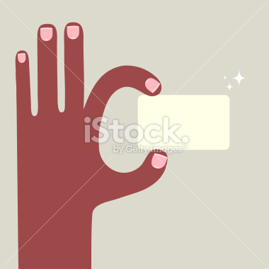 New Business Card! black hand holding business card - illustration ai8 eps and 300dpi jpg included in the bundle. Business cards are cards bearing business information about a company or individual. They are shared during formal introductions as a convenience and a memory aid. A business card typically includes the giver's name, company affiliation (usually with a logo) and contact information such as street addresses, telephone number(s), fax number, e-mail addresses and website. It can also include telex, bank account, tax code. Traditionally many cards were simple black text on white stock; today a professional business card will sometimes include one or more aspects of striking visual design.