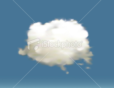 Single cloud floats in the sky. Created entirely with Illustrator Gradient Mesh. This is a vector file, and a such, will retain quality at any size.