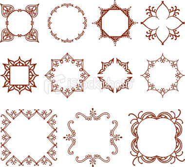 A collection of mini frames, inspired by the art of mehndi (henna painting). (Includes .jpg)