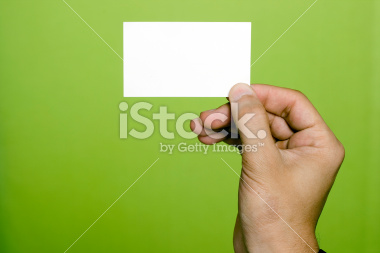 Blank business card in a hand
