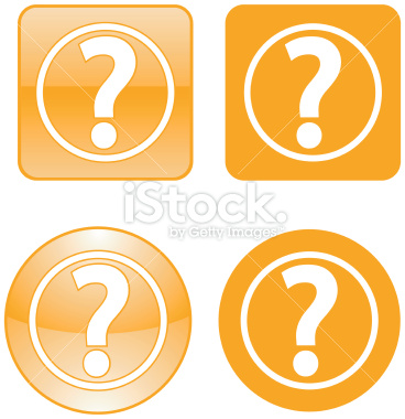 Square and Circle vector icons with a Question Mark that symbolizes Help or Answers. 4 icons. The background is replaceable with a color you like.