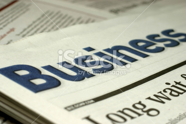 Close up shot of newspaper business section title. Similar images -