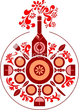 Vector dinner table. Easy to edit.