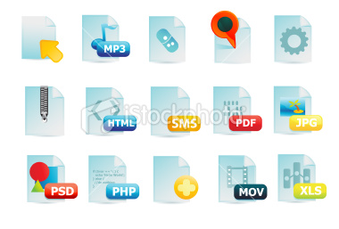 A set of document style web icons