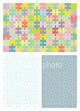 Jigsaw puzzle blank templates (around 100 pieces) and corresponding pastel colors pattern, all pieces separattable. For more jigsaw puzzle templates, patterns, design elements and samples of use please visit the following link: [url=http://www.istockphot
