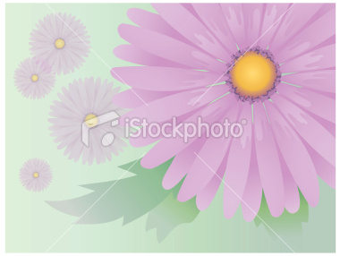 Some purple flowers on a green background. The big one isn't cropped and easy to uncover in the vector file. Files included: EPS, AI, png and jpg