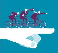 This product is an illustration titled Vector illustration - Businessman ride together contributed by akindo with a download count characterized as 
