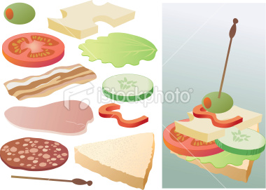Build your own canapA from these elements. Every object isolated on it's own layer. Files included: EPS 8, AI 10, layered PSD, transparent PNG and large JPG. Related images: [url=http://www.istockphoto.com/file_closeup/illustration/660637_food_ele