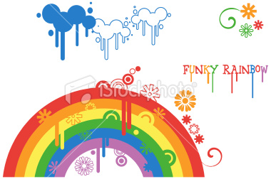 funky rainbow element created in illustrator. With ai and eps file. You can edit place the elements they way you like. [url=http://istockphoto.com/file_search.php?action=file&galleryID=39441 t=_blank]Also visit [img]http://istockphoto.com/file_thumb