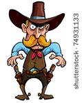 cartoon cowboy with a gun belt. ...