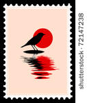 vector silhouette of the bird...