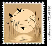 vector silhouette flying birds...