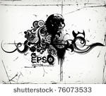 vector grungy floral...