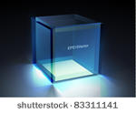 vector glass   cube illustration