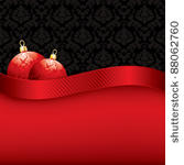 red christmas ornaments on...