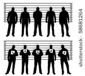police line up silhouettes