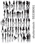 over fifty black silhouettes of ...