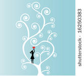 coil tree with love heart and...