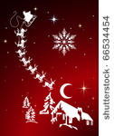 santa flying over house...