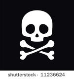 vector skull on black background