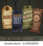 set of detailed jeans tags