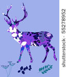 vector displaying vintage deer...