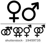 male and  female symbols....