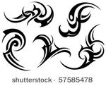 set of tribal tattoo