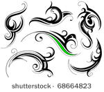 set of decorative shapes with...