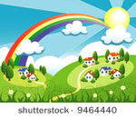 vector summer landscape with...