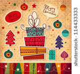 vintage christmas card with...