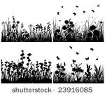 set of four vector grass...