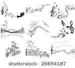 set of  nine vector musical...