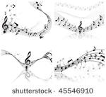 vector musical notes staff...