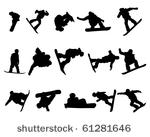 snowboarder man silhouette set...