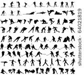set of winter sport silhouettes....