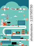 factory cityscape info graphics ...
