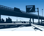 freeway interchange on the blue ...