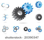 a set of blue and black cogs in ...
