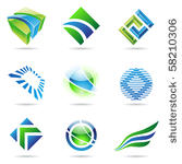 various green and blue abstract ...