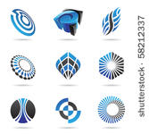 various blue abstract icons...